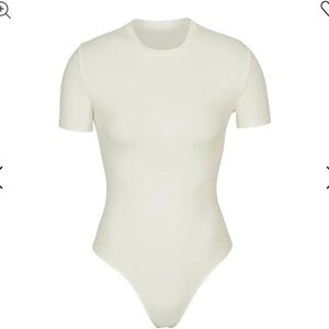 Skims Cotton Jersey T-Shirt Bodysuit in Marble